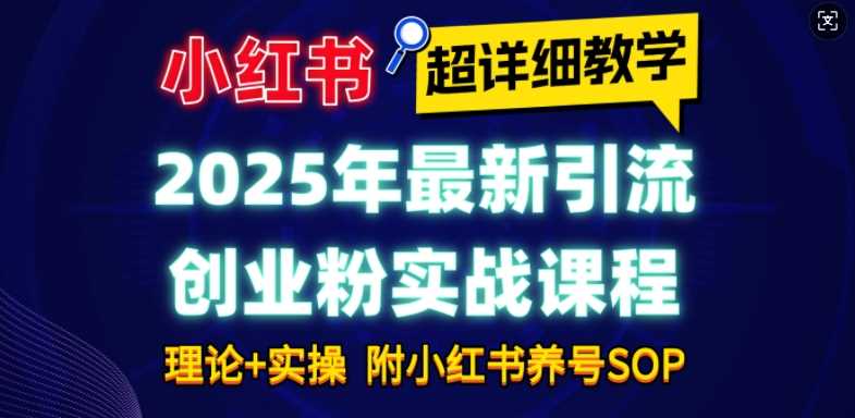 2025年最新小红书引流创业粉实战课程【超详细教学】小白轻松上手，月入1W+，附小红书养号SOP网创项目-知识付费-在线课程-自媒体创业-网络副业-优利资源优利资源网
