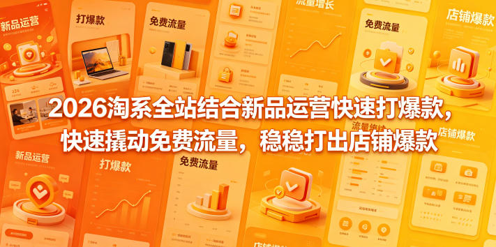 2026淘系全站结合新品运营快速打爆款，快速撬动免费流量，稳稳打出店铺爆款(更新5月12日)网创项目-知识付费-在线课程-自媒体创业-网络副业-优利资源优利资源网