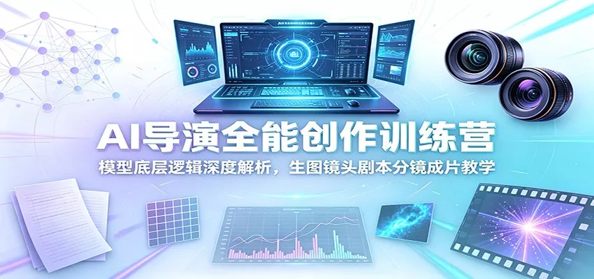 AI导演全能创作训练营：模型底层逻辑深度解析，生图镜头剧本分镜成片教学网创项目-知识付费-在线课程-自媒体创业-网络副业-优利资源优利资源网