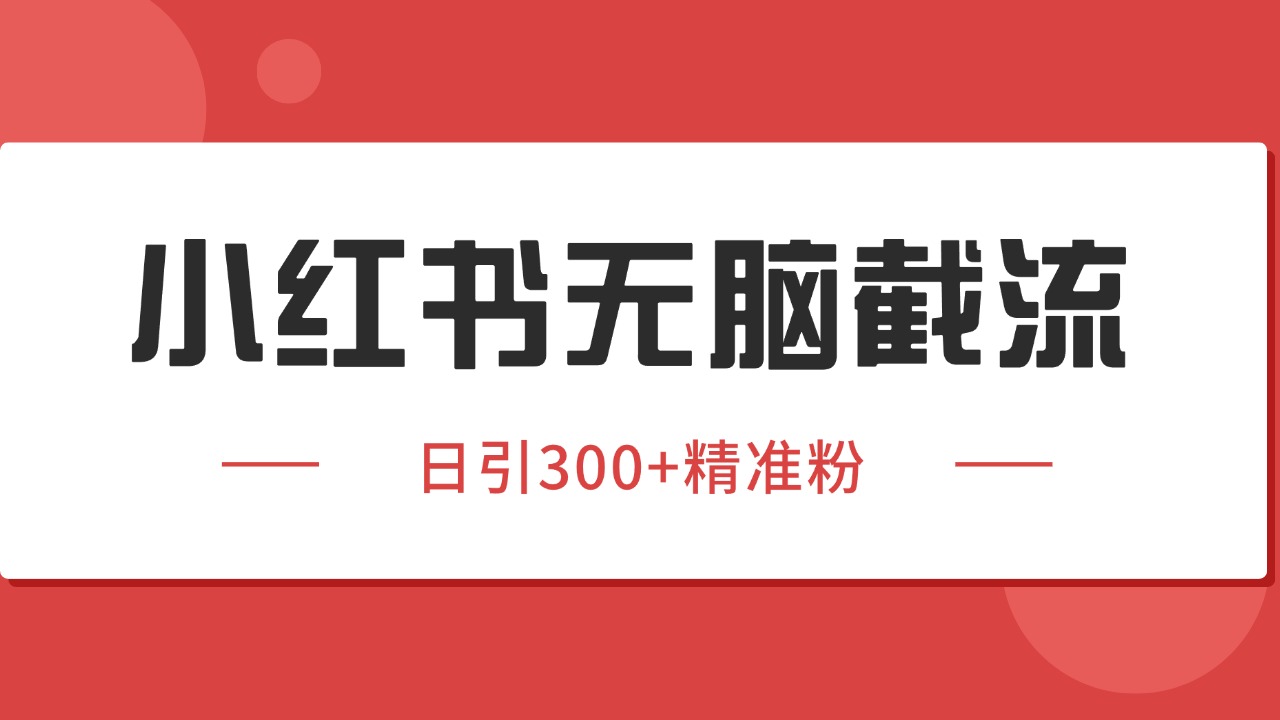 小红书截流同行客源，独家野路子获客玩法 日引200+暴力获客网创项目-知识付费-在线课程-自媒体创业-网络副业-优利资源优利资源网