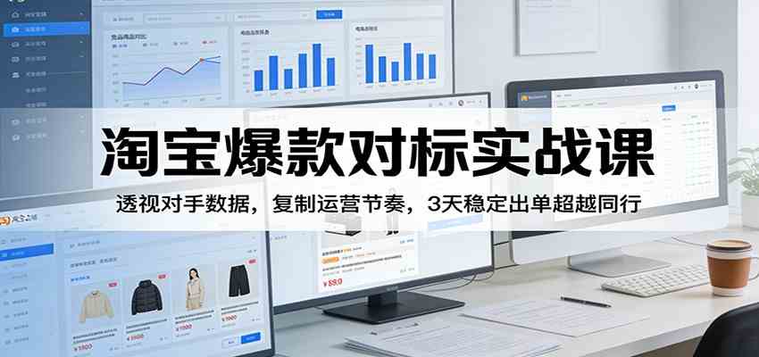 淘宝爆款对标实战课：透视对手数据，复制运营节奏，3天稳定出单超越同行网创项目-知识付费-在线课程-自媒体创业-网络副业-优利资源优利资源网