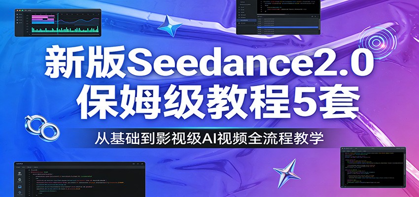 新版Seedance2.0保姆级教程5套：从基础到影视级AI视频全流程教学网创项目-知识付费-在线课程-自媒体创业-网络副业-优利资源优利资源网