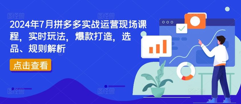 2024年7月拼多多实战运营现场课程，实时玩法，爆款打造，选品、规则解析网创项目-知识付费-在线课程-自媒体创业-网络副业-优利资源优利资源网