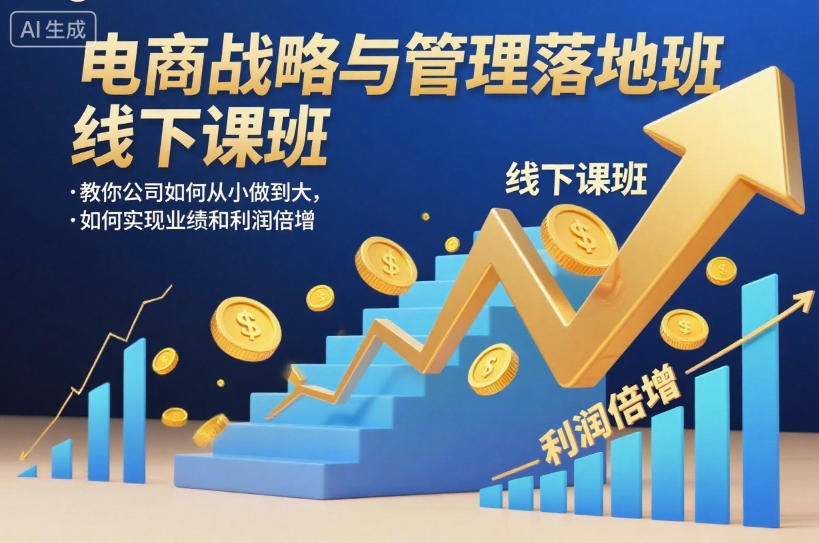 电商战略与管理落地班线下课，教你公司如何从小做到大，如何实现业绩和利润倍增【录音】网创项目-知识付费-在线课程-自媒体创业-网络副业-优利资源优利资源网