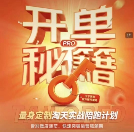 淘宝开单秘籍PRO，量身定制淘天实战陪跑计划，告别做店迷茫、快速突破运营瓶颈期（更新）网创项目-知识付费-在线课程-自媒体创业-网络副业-优利资源优利资源网