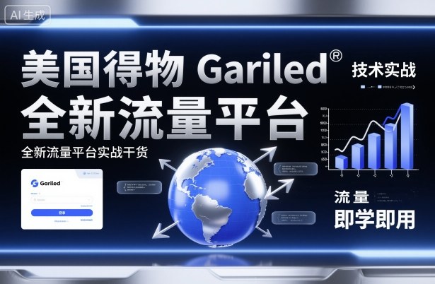 美国得物Gariled技术实战，全新流量平台实战干货，即学即用网创项目-知识付费-在线课程-自媒体创业-网络副业-优利资源优利资源网