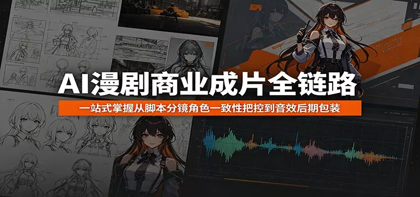 AI漫剧商业成片全链路：一站式掌握从脚本分镜角色一致性把控到音效后期包装网创项目-知识付费-在线课程-自媒体创业-网络副业-优利资源优利资源网