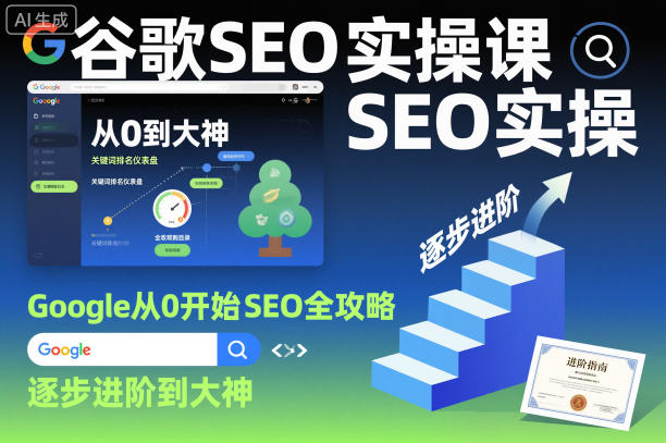 谷歌SEO实操课，Google从0开始SEO全攻略，逐步进阶到大神(更新26年)网创项目-知识付费-在线课程-自媒体创业-网络副业-优利资源优利资源网
