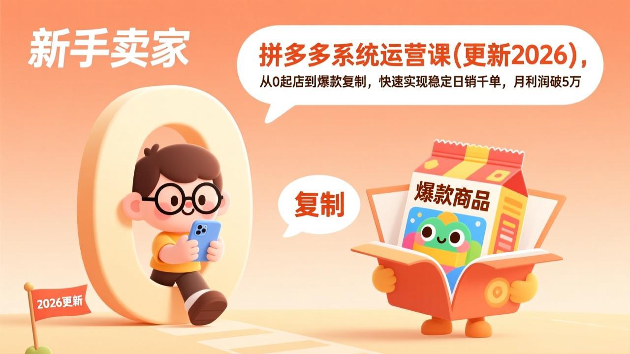 拼多多系统运营课(更新3月网创项目-知识付费-在线课程-自媒体创业-网络副业-优利资源优利资源网