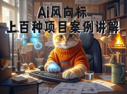 Ai风向标-附100种项目案例玩法-0基础小白到大神ai视频商业应用教学网创项目-知识付费-在线课程-自媒体创业-网络副业-优利资源优利资源网