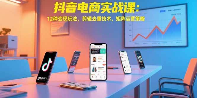 （15478期）抖音电商实战课：12种变现玩法，剪辑去重技术，矩阵运营策略网创项目-知识付费-在线课程-自媒体创业-网络副业-优利资源优利资源网