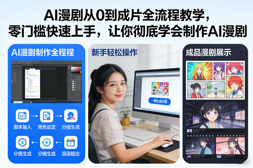 AI漫剧从0到成片全流程教学，零门槛快速上手，让你彻底学会制作AI漫剧【保姆级教程】网创项目-知识付费-在线课程-自媒体创业-网络副业-优利资源优利资源网