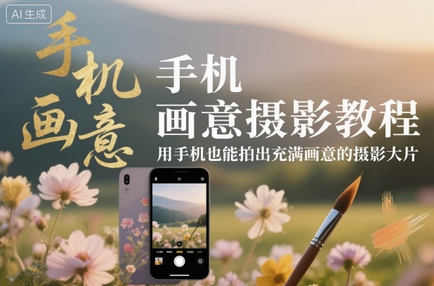 手机画意摄影教程，用手机也能拍出充满画意的摄影大片网创项目-知识付费-在线课程-自媒体创业-网络副业-优利资源优利资源网