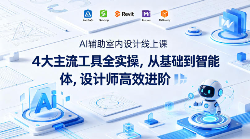 AI辅助室内设计线上课｜4大主流工具全实操，从基础到智能体，设计师高效进阶网创项目-知识付费-在线课程-自媒体创业-网络副业-优利资源优利资源网