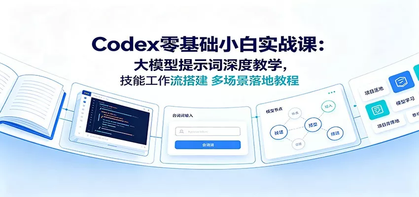 Codex零基础小白实战课：大模型提示词深度教学，技能工作流搭建多场景落地教程网创项目-知识付费-在线课程-自媒体创业-网络副业-优利资源优利资源网