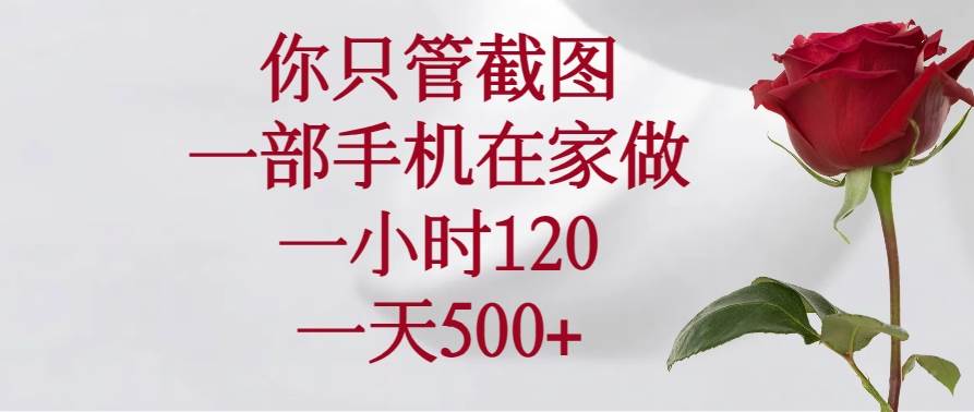 （14248期）你只管截图，一部手机在家做，一小时120，一天500+网创项目-知识付费-在线课程-自媒体创业-网络副业-优利资源优利资源网