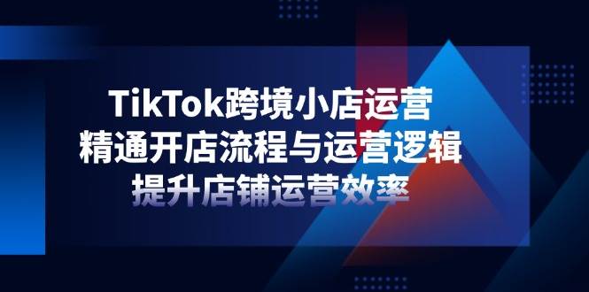（14369期）TikTok跨境小店运营，精通开店流程与运营逻辑，提升店铺运营效率网创项目-知识付费-在线课程-自媒体创业-网络副业-优利资源优利资源网