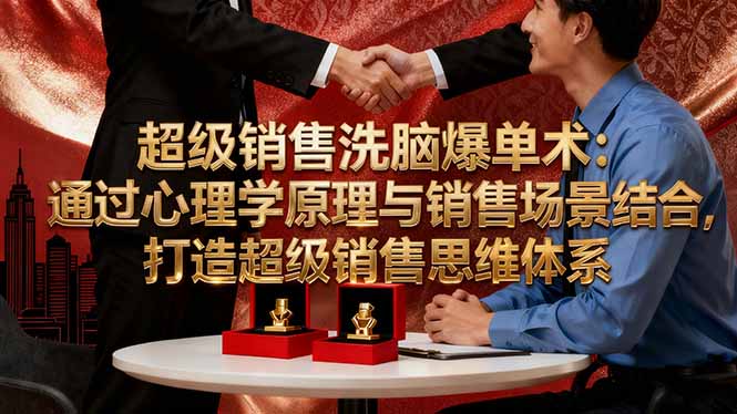 超级销售洗脑爆单术：通过心理学原理与销售场景结合,打造超级销售思维体系网创项目-知识付费-在线课程-自媒体创业-网络副业-优利资源优利资源网