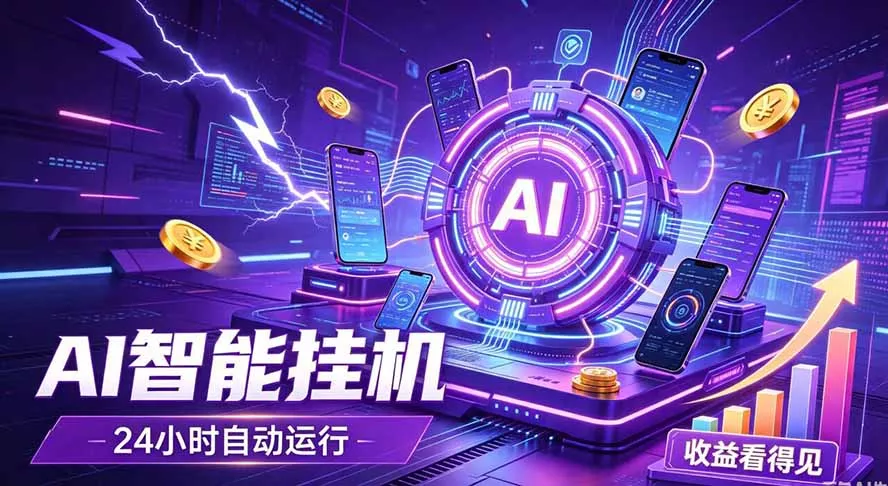 AI智能广告挂机，躺赚新模式 设备托管运行，解放双手持续变现网创项目-知识付费-在线课程-自媒体创业-网络副业-优利资源优利资源网