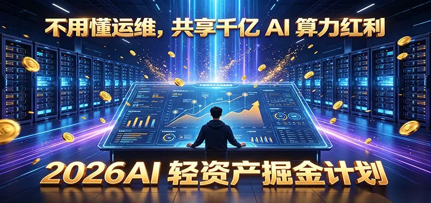 不用懂运维，共享千亿 AI 算力红利，2026AI 轻资产掘金计划网创项目-知识付费-在线课程-自媒体创业-网络副业-优利资源优利资源网