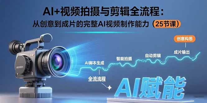 （15612期）AI+视频拍摄与剪辑全流程：从创意到成片的完整AI视频制作能力（25节课）网创项目-知识付费-在线课程-自媒体创业-网络副业-优利资源优利资源网