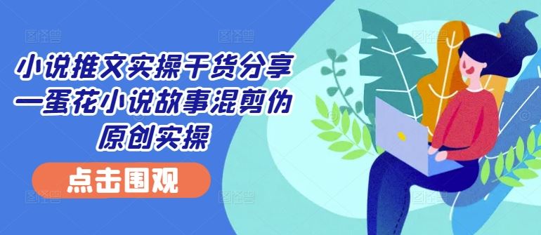 小说推文实操干货分享—蛋花小说故事混剪伪原创实操网创项目-知识付费-在线课程-自媒体创业-网络副业-优利资源优利资源网
