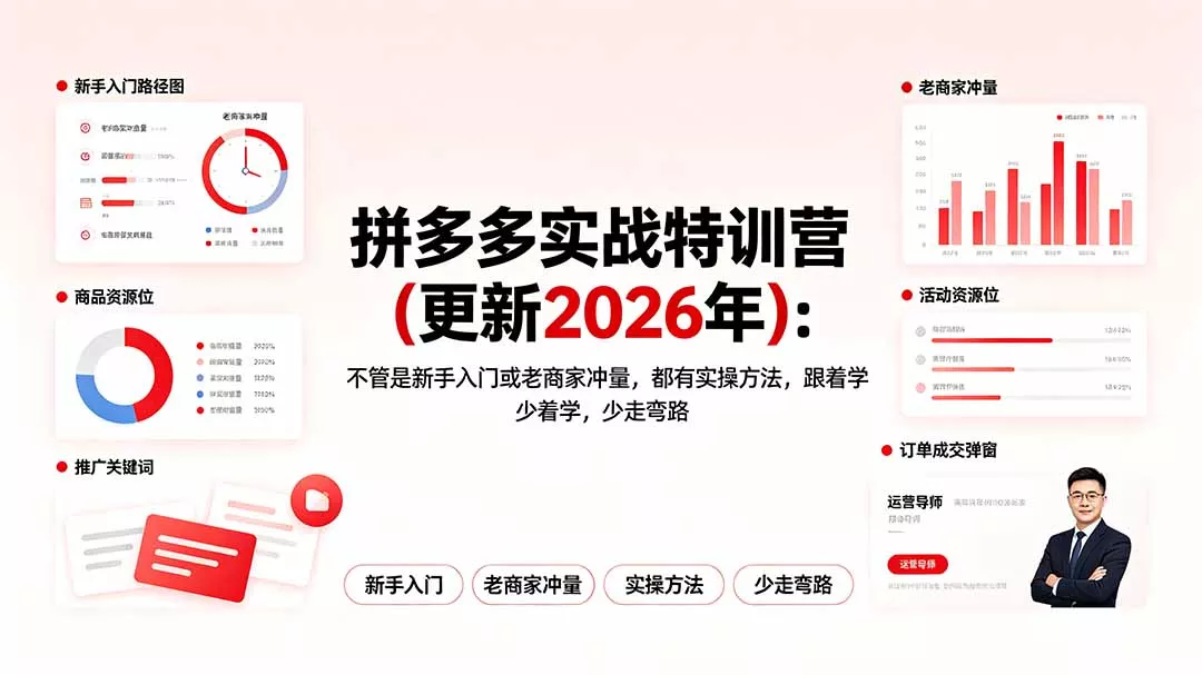 拼多多实战特训营(更新2026年网创项目-知识付费-在线课程-自媒体创业-网络副业-优利资源优利资源网