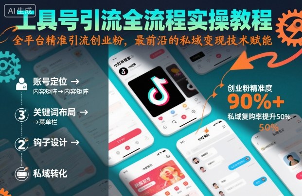 工具号引流全流程保姆级实操教程，全平台精准引流创业粉，最前沿的私域变现技术赋能网创项目-知识付费-在线课程-自媒体创业-网络副业-优利资源优利资源网