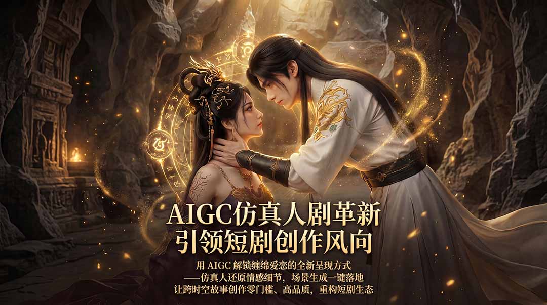AIGC 仿真人短剧创作革新，解锁仙侠爱恋全新呈现，一键出高质场景，零门槛打造爆款剧集网创项目-知识付费-在线课程-自媒体创业-网络副业-优利资源优利资源网