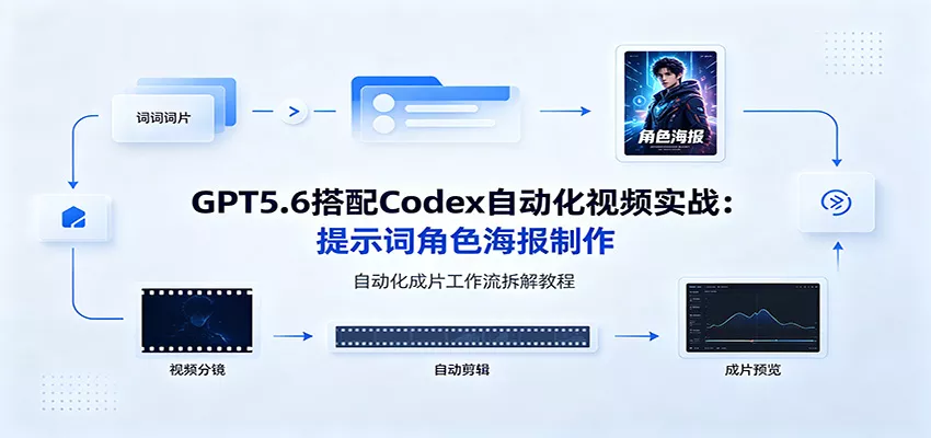 GPT5.6搭配Codex自动化视频实战：提示词角色海报制作，自动化成片工作流拆解教程网创项目-知识付费-在线课程-自媒体创业-网络副业-优利资源优利资源网