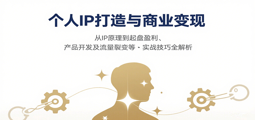 个人IP打造与商业变现，从IP原理到起盘盈利、产品开发及流量裂变等实战技巧全解析网创项目-知识付费-在线课程-自媒体创业-网络副业-优利资源优利资源网