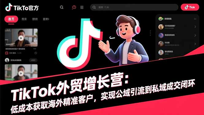 TikTok外贸增长营：低成本获取海外精准客户，实现公域引流到私域成交闭环网创项目-知识付费-在线课程-自媒体创业-网络副业-优利资源优利资源网