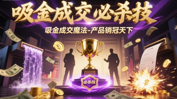 吸金成交必杀技，吸金成交魔法-产品销冠天下网创项目-知识付费-在线课程-自媒体创业-网络副业-优利资源优利资源网