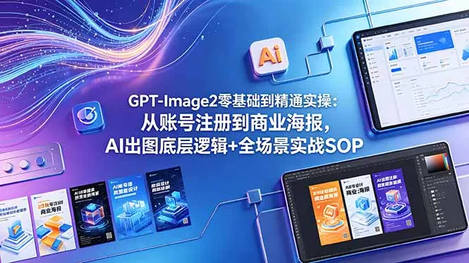 GPT-Image2零基础到精通实操：从账号注册到商业海报，AI出图底层逻辑+全场景实战SOP网创项目-知识付费-在线课程-自媒体创业-网络副业-优利资源优利资源网