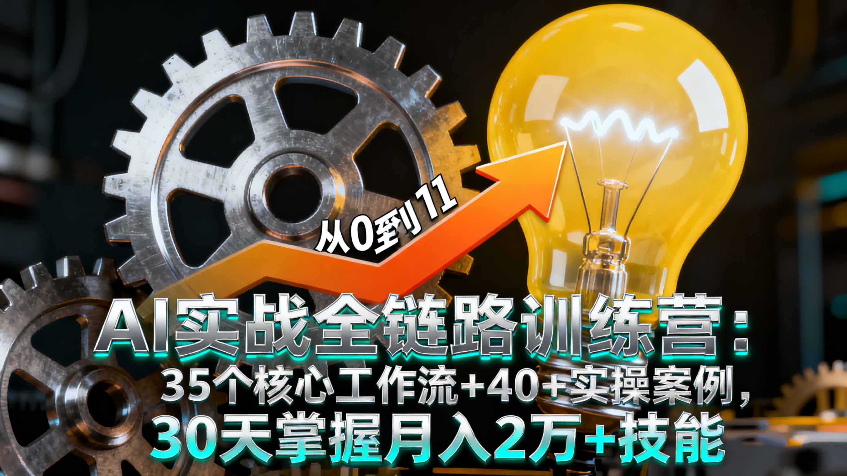 AI实战全链路训练营：35个核心工作流+40+实操案例，30天掌握月入2万+技能网创项目-知识付费-在线课程-自媒体创业-网络副业-优利资源优利资源网