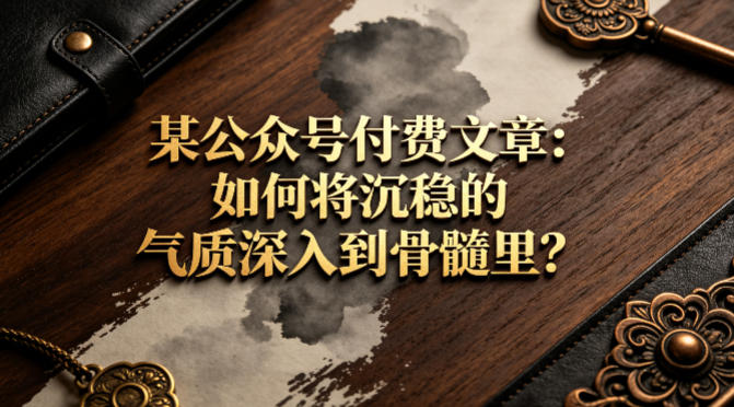 某公众号付费文章：如何将沉稳的气质深入到骨髓里？网创项目-知识付费-在线课程-自媒体创业-网络副业-优利资源优利资源网
