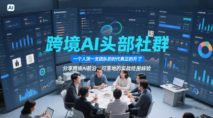 跨境AI头部社群，一个人顶一支团队的时代真正的开始了，分享跨境AI前沿，可落地的实战经验(更新6月29日)网创项目-知识付费-在线课程-自媒体创业-网络副业-优利资源优利资源网