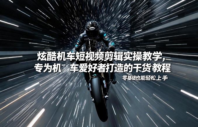 炫酷机车短视频剪辑实操教学，专为机车爱好者打造的干货教程，零基础也能轻松上手网创项目-知识付费-在线课程-自媒体创业-网络副业-优利资源优利资源网