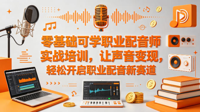 零基础可学职业配音师实战培训，让声音变现，轻松开启职业配音新赛道网创项目-知识付费-在线课程-自媒体创业-网络副业-优利资源优利资源网