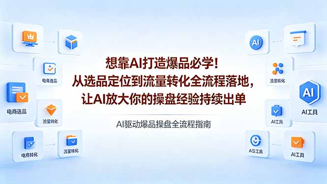 想靠AI打造爆品必学！从选品定位到流量转化全流程落地，让AI放大你的操盘经验持续出单网创项目-知识付费-在线课程-自媒体创业-网络副业-优利资源优利资源网