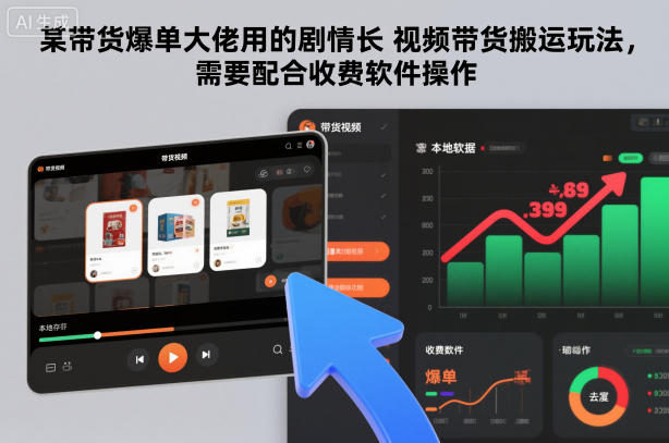 某带货爆单大佬用的剧情长视频带货搬运玩法，需要配合收费软件操作网创项目-知识付费-在线课程-自媒体创业-网络副业-优利资源优利资源网