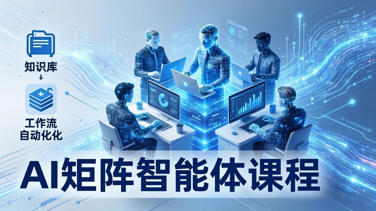 AI矩阵智能体实战：100个数字员工批量生产内容，文本知识库+工作流自动化全搞定网创项目-知识付费-在线课程-自媒体创业-网络副业-优利资源优利资源网