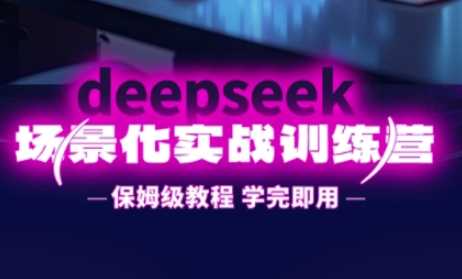 DeepSeek场景化实战训练营，保姆级教程，学完即用，手把手教你用DeepSeek提升效率网创项目-知识付费-在线课程-自媒体创业-网络副业-优利资源优利资源网
