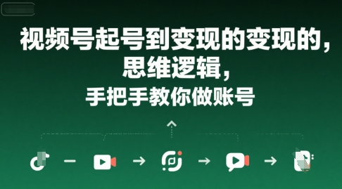 视频号起号到变现的思维逻辑，手把手教你做账号网创项目-知识付费-在线课程-自媒体创业-网络副业-优利资源优利资源网