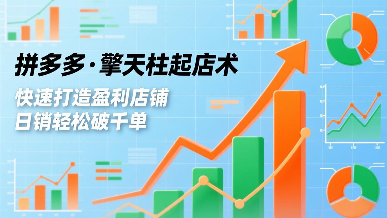 拼多多·擎天柱起店术，爆流布局、利润起飞、不断流，快速打造盈利店铺，日销破千单(更新网创项目-知识付费-在线课程-自媒体创业-网络副业-优利资源优利资源网