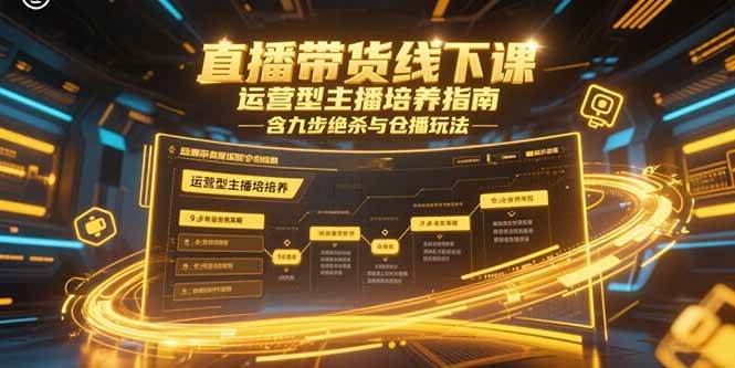 （15281期）直播带货线下课，运营型主播培养指南，含九步绝杀与仓播玩法网创项目-知识付费-在线课程-自媒体创业-网络副业-优利资源优利资源网