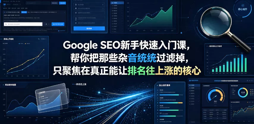 Google SEO新手快速入门课，帮你把那些杂音统统过滤掉，只聚焦在真正能让排名往上涨的核心动作【原创双语字幕】网创项目-知识付费-在线课程-自媒体创业-网络副业-优利资源优利资源网