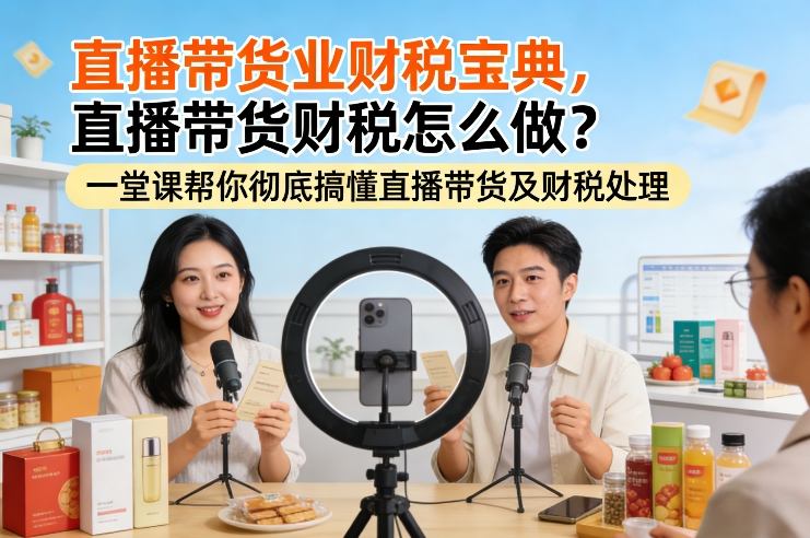 直播带货业财税宝典，直播带货财税怎么做？一堂课帮你彻底搞懂直播带货及财税处理网创项目-知识付费-在线课程-自媒体创业-网络副业-优利资源优利资源网