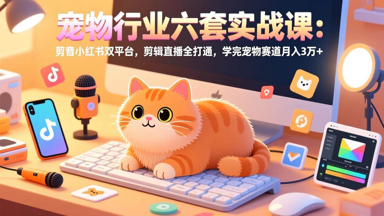 （17411期）宠物行业六套实战课：抖音小红书双平台，剪辑直播全打通，学完宠物赛道月入3万+网创项目-知识付费-在线课程-自媒体创业-网络副业-优利资源优利资源网
