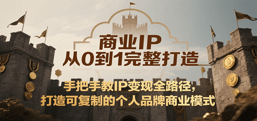 商业IP从0到1完整打造，手把手教IP变现全路径，打造可复制的个人品牌商业模式网创项目-知识付费-在线课程-自媒体创业-网络副业-优利资源优利资源网